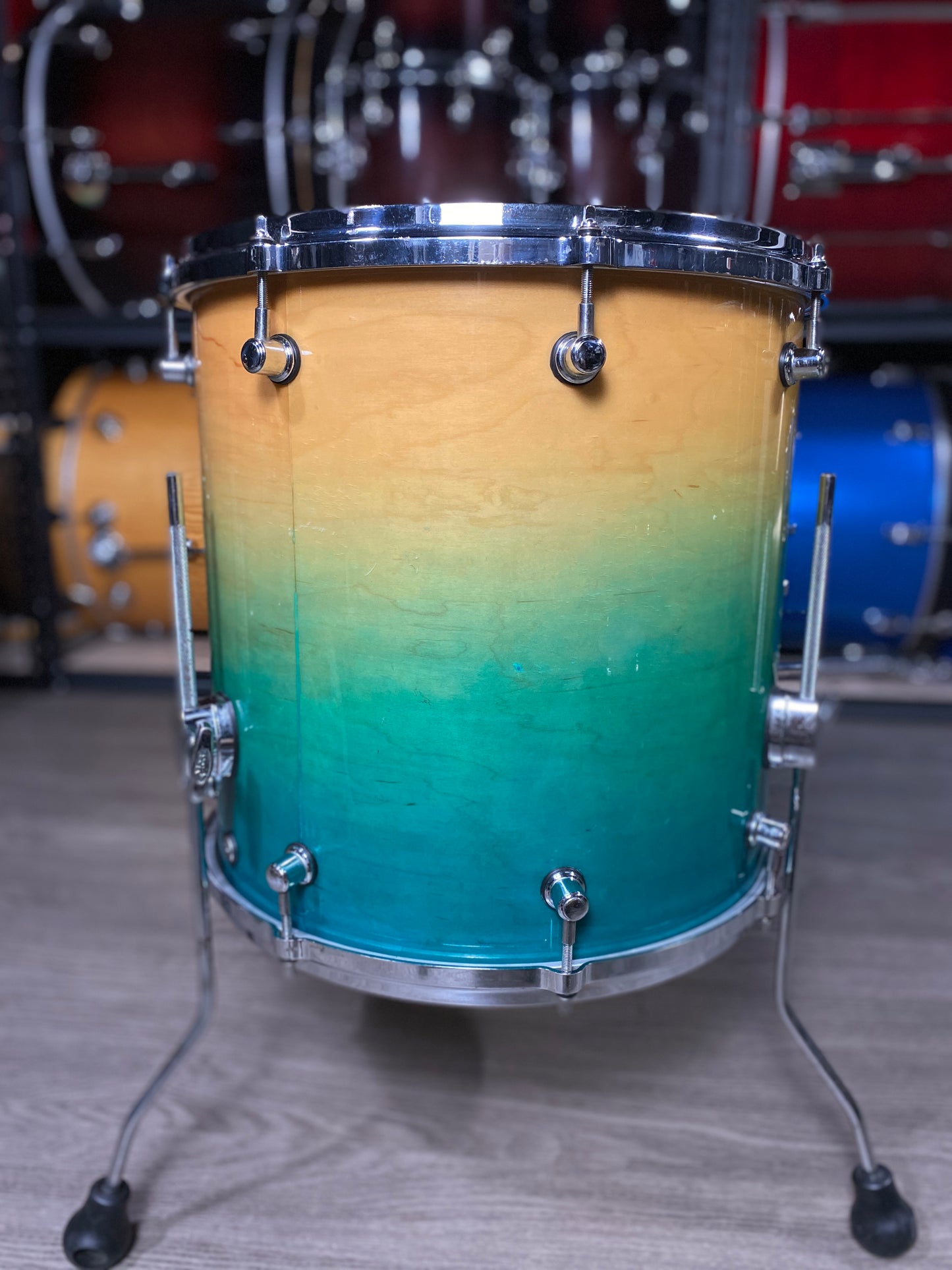 Custom USA Maple Drum Kit – Aqua Fade