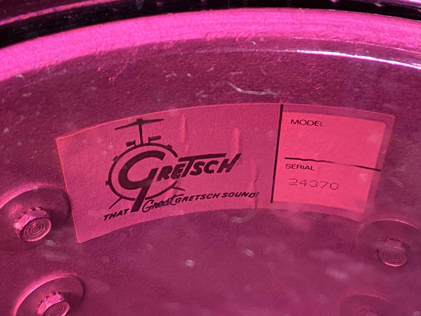 Gretsch 5.5x8 Rack Tom Drum Black Nitron 1980s