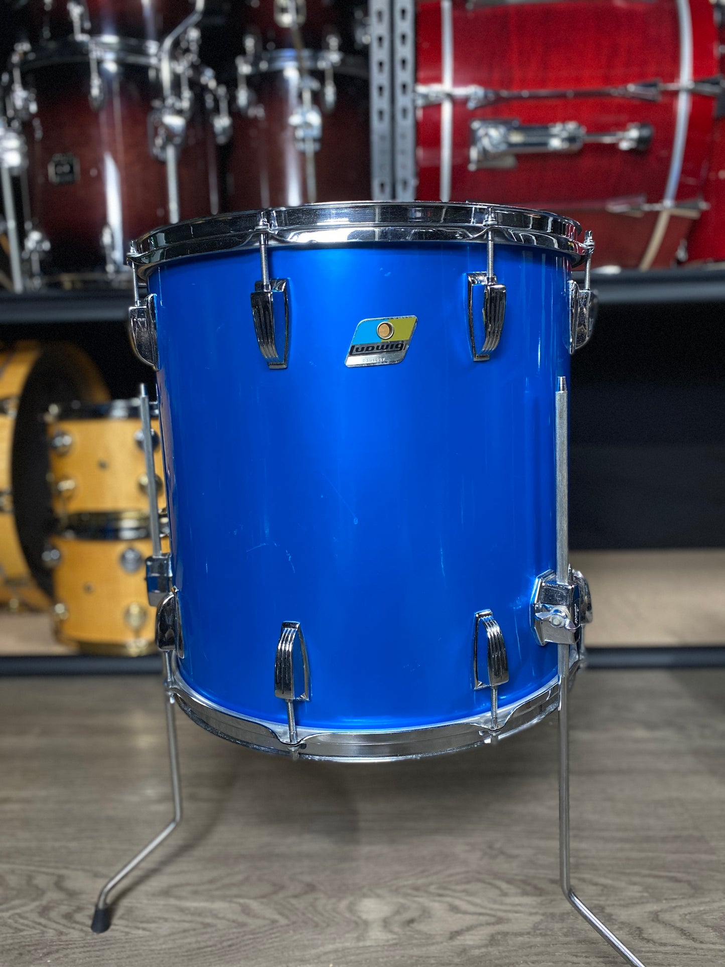 Ludwig Big Beat Outfit – Blue Silk 1970s/80s
