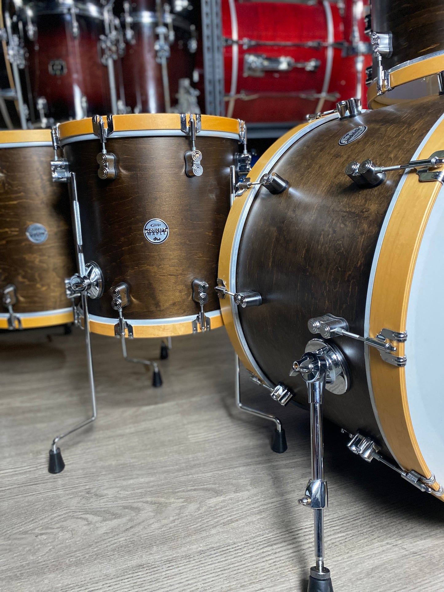 PDP Concept Classic Maple Drum Kit – Walnut / Natural Hoops