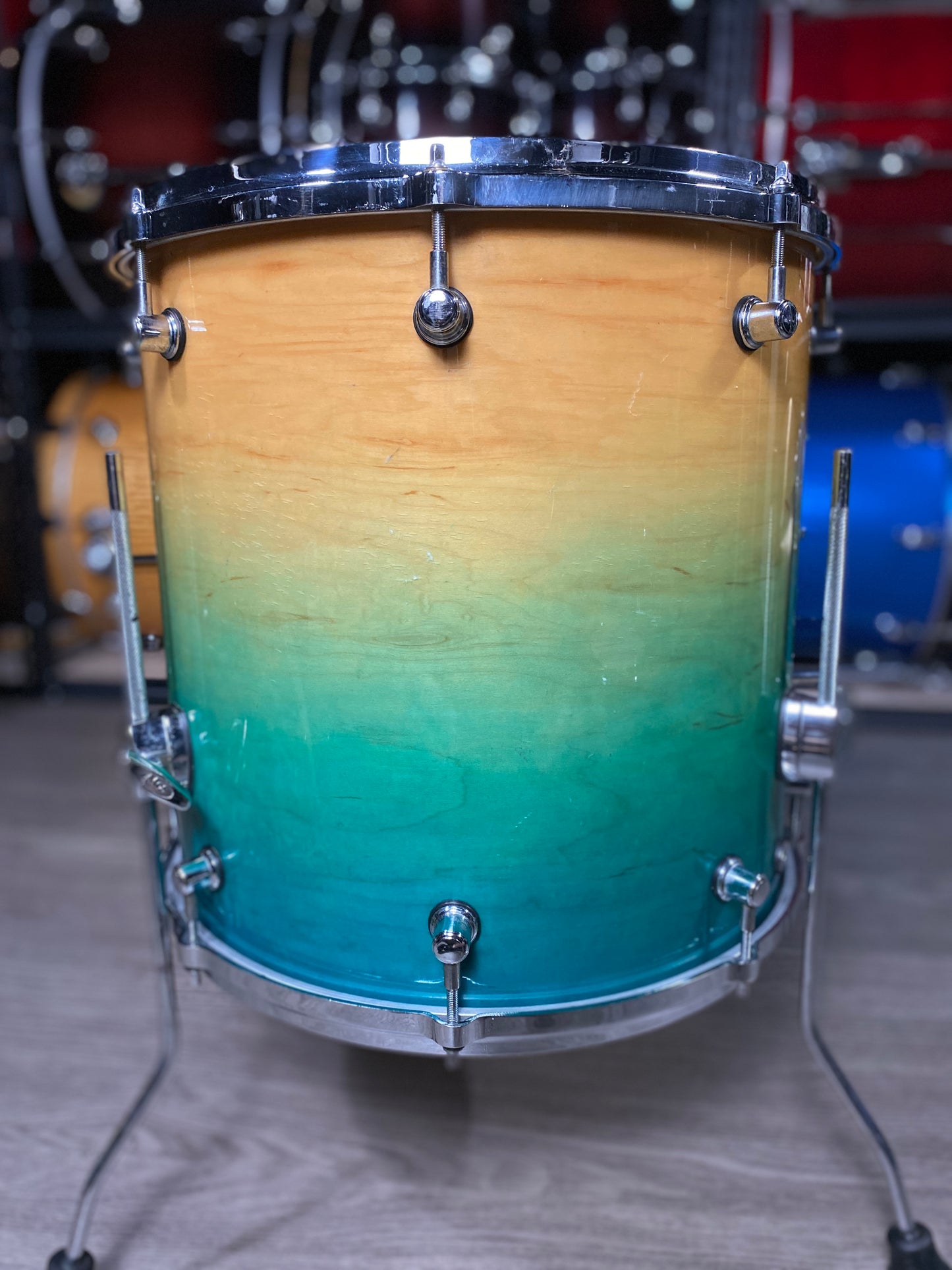Custom USA Maple Drum Kit – Aqua Fade
