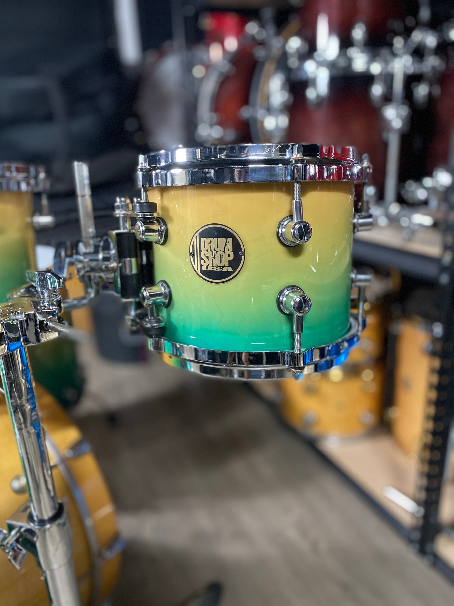 Custom USA Maple Drum Kit – Aqua Fade