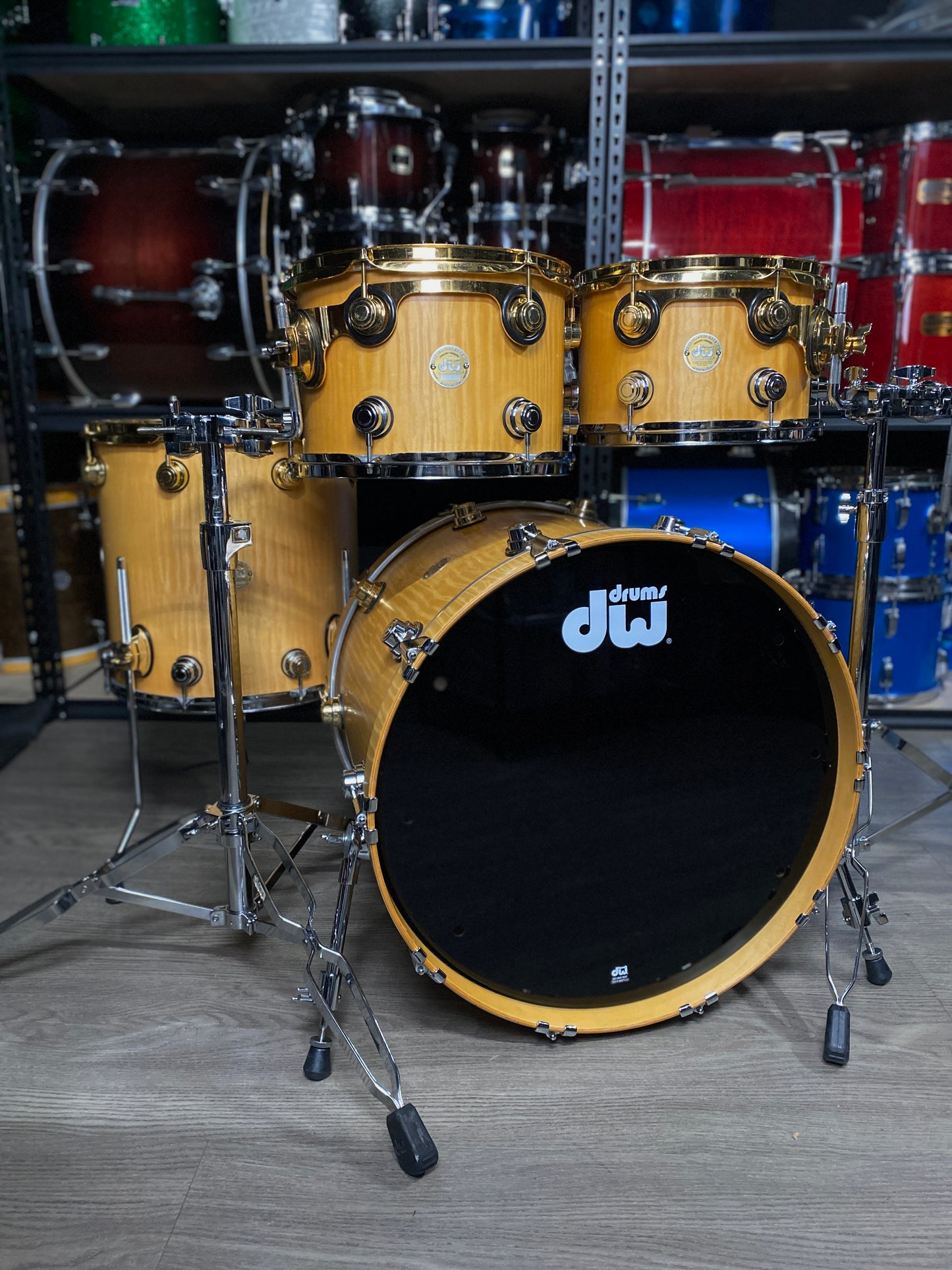DW Collector’s Series Drum Kit – Exotic Quilted Maple (2006 Gold Badge)