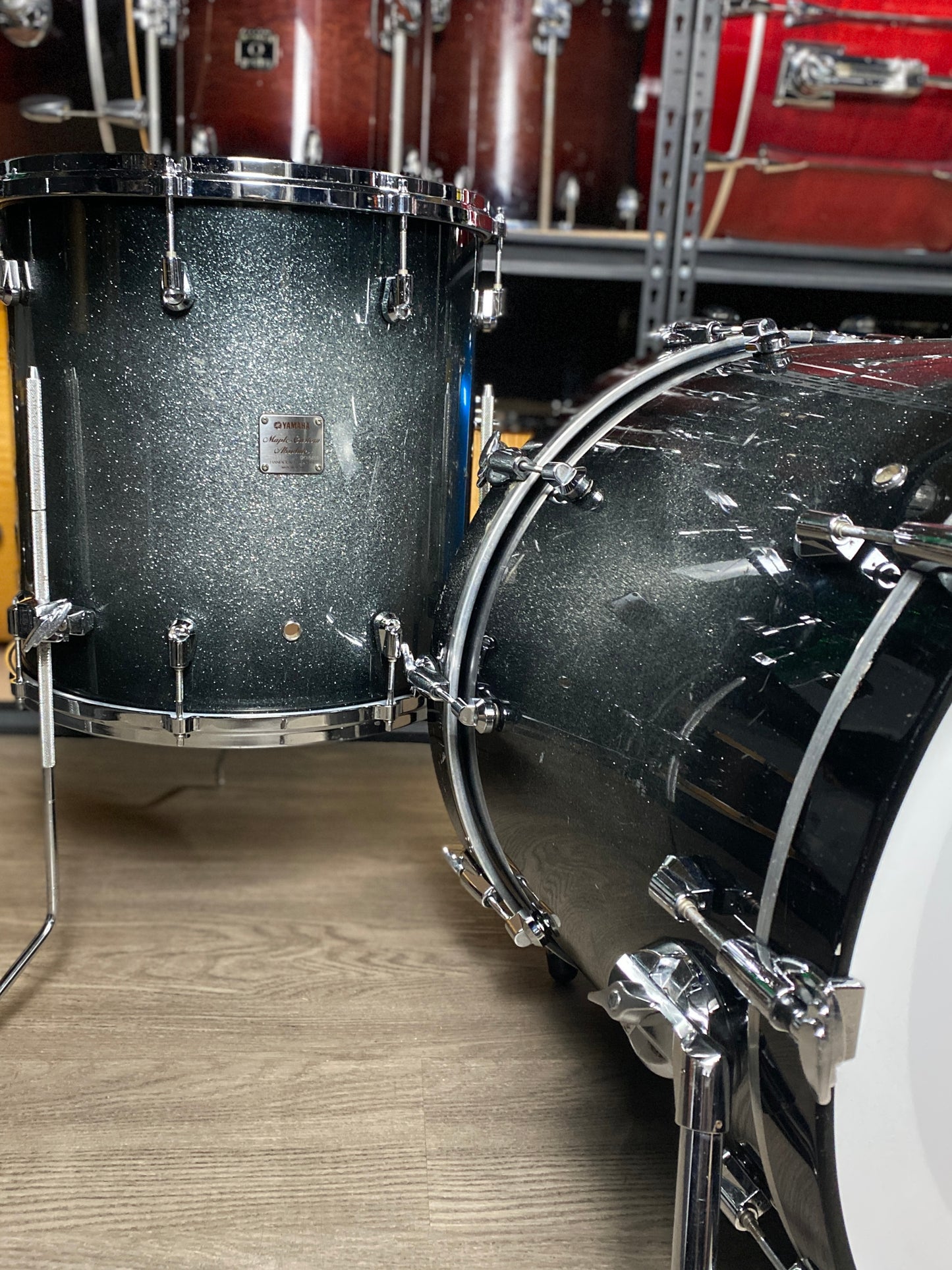 Yamaha Absolute Custom Maple Drum Kit – Black Sparkle Sunburst