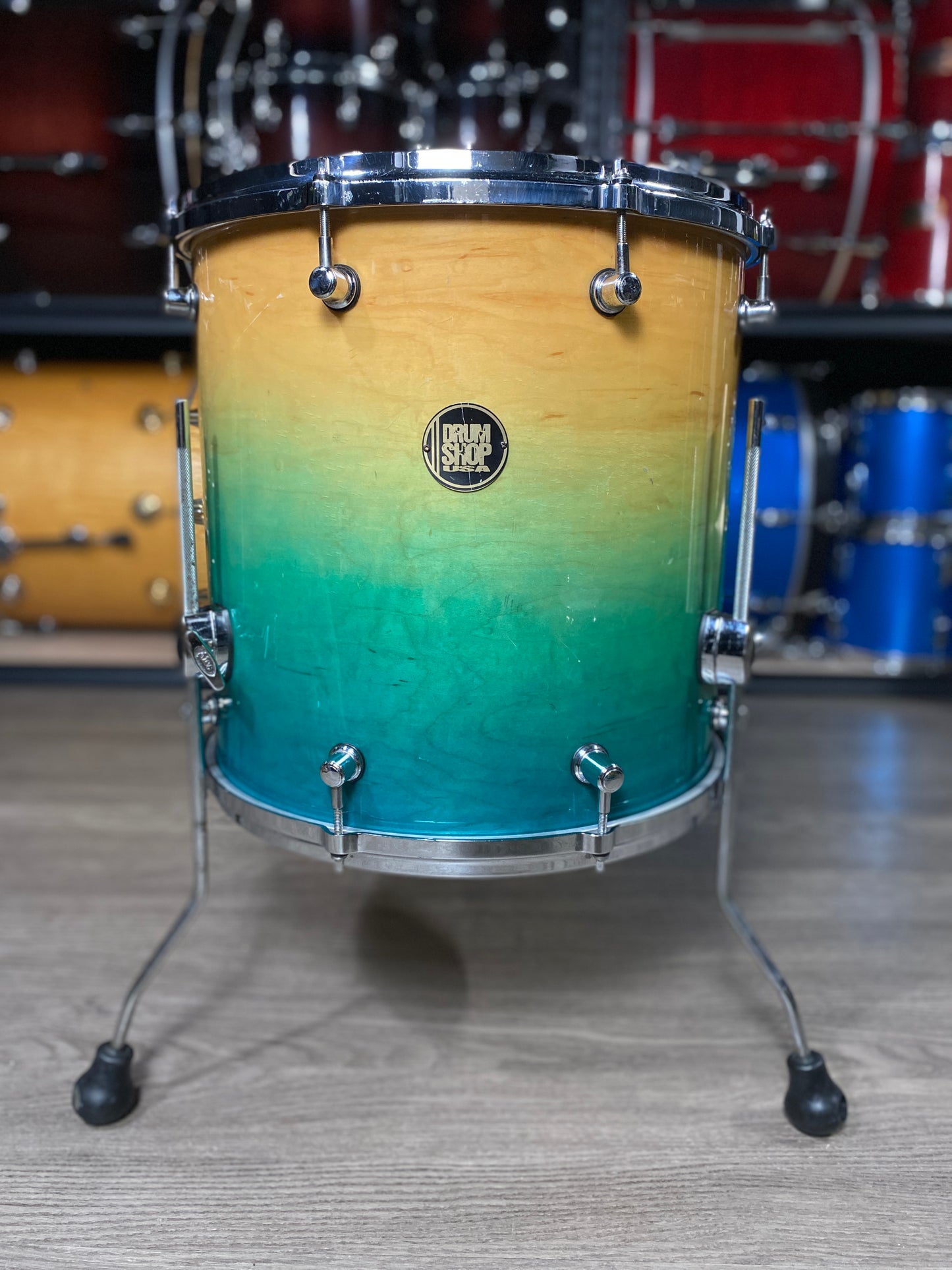 Custom USA Maple Drum Kit – Aqua Fade