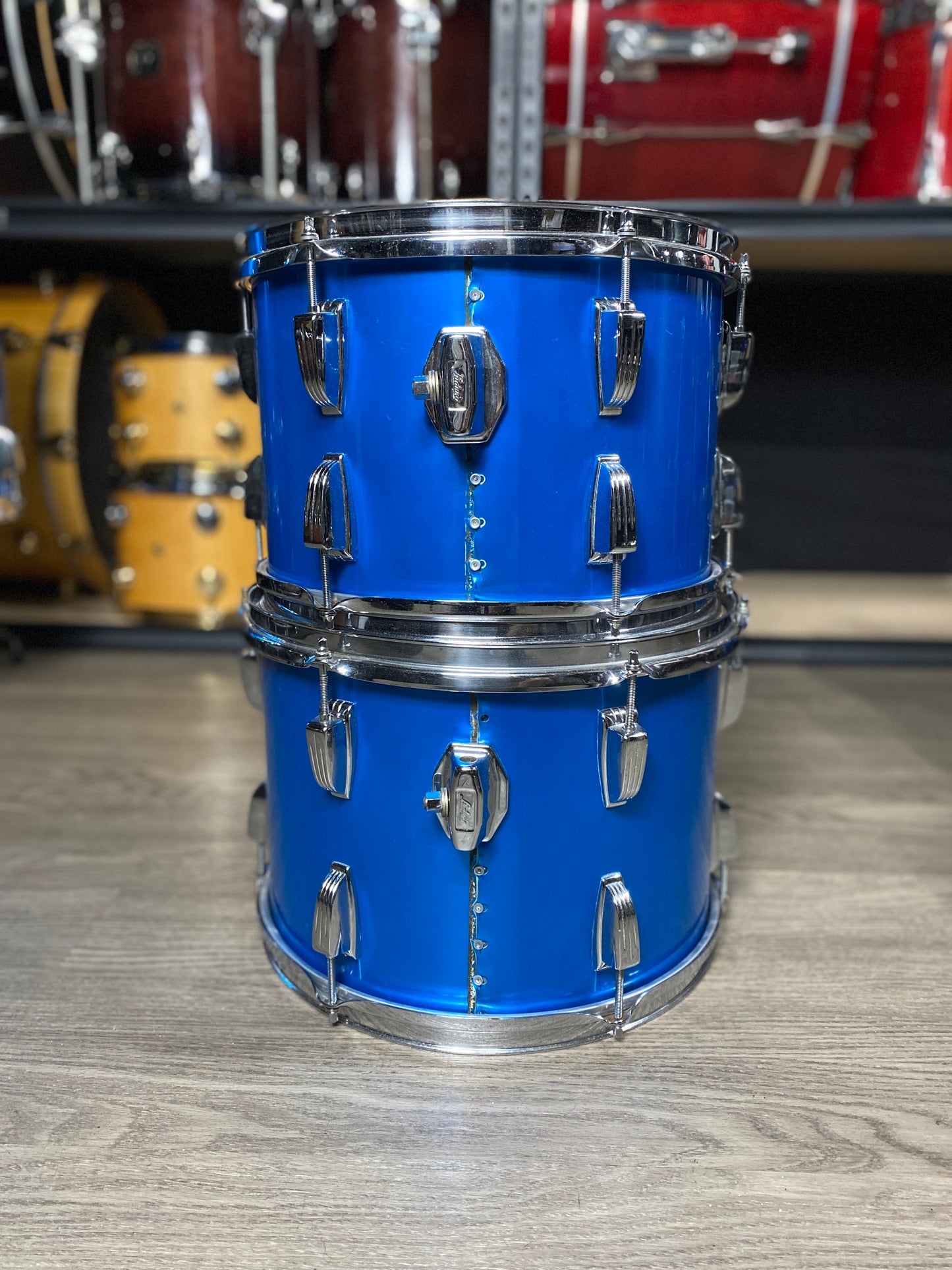 Ludwig Big Beat Outfit – Blue Silk 1970s/80s