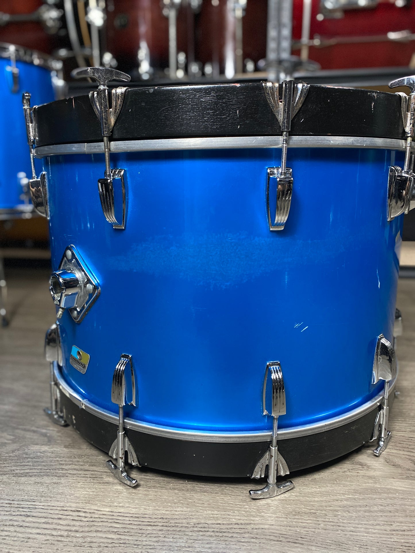 Ludwig Big Beat Outfit – Blue Silk 1970s/80s