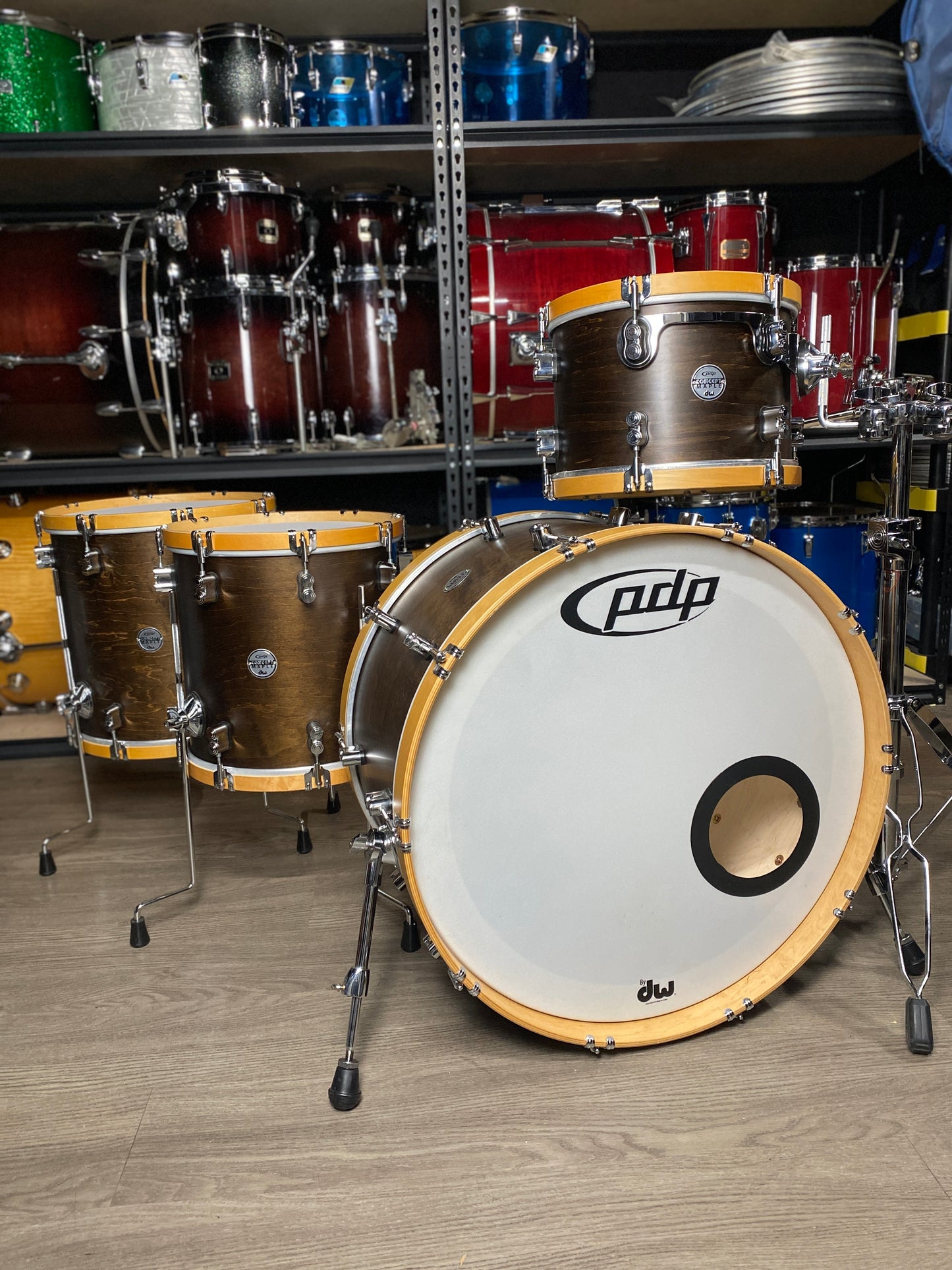 PDP Concept Classic Maple Drum Kit – Walnut / Natural Hoops