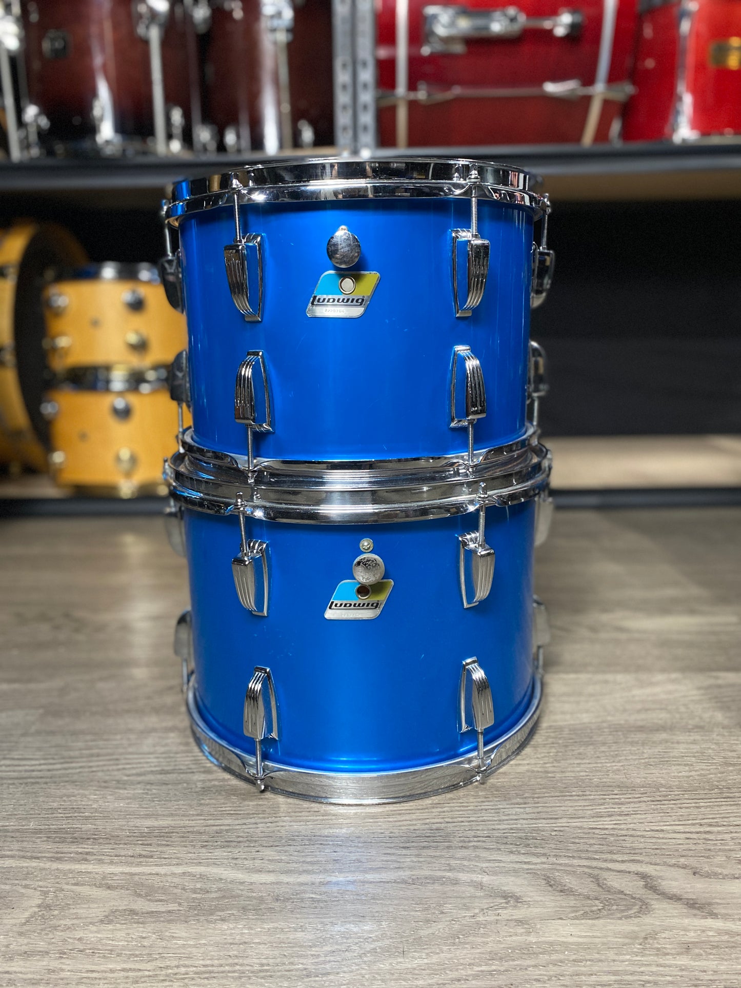Ludwig Big Beat Outfit – Blue Silk 1970s/80s