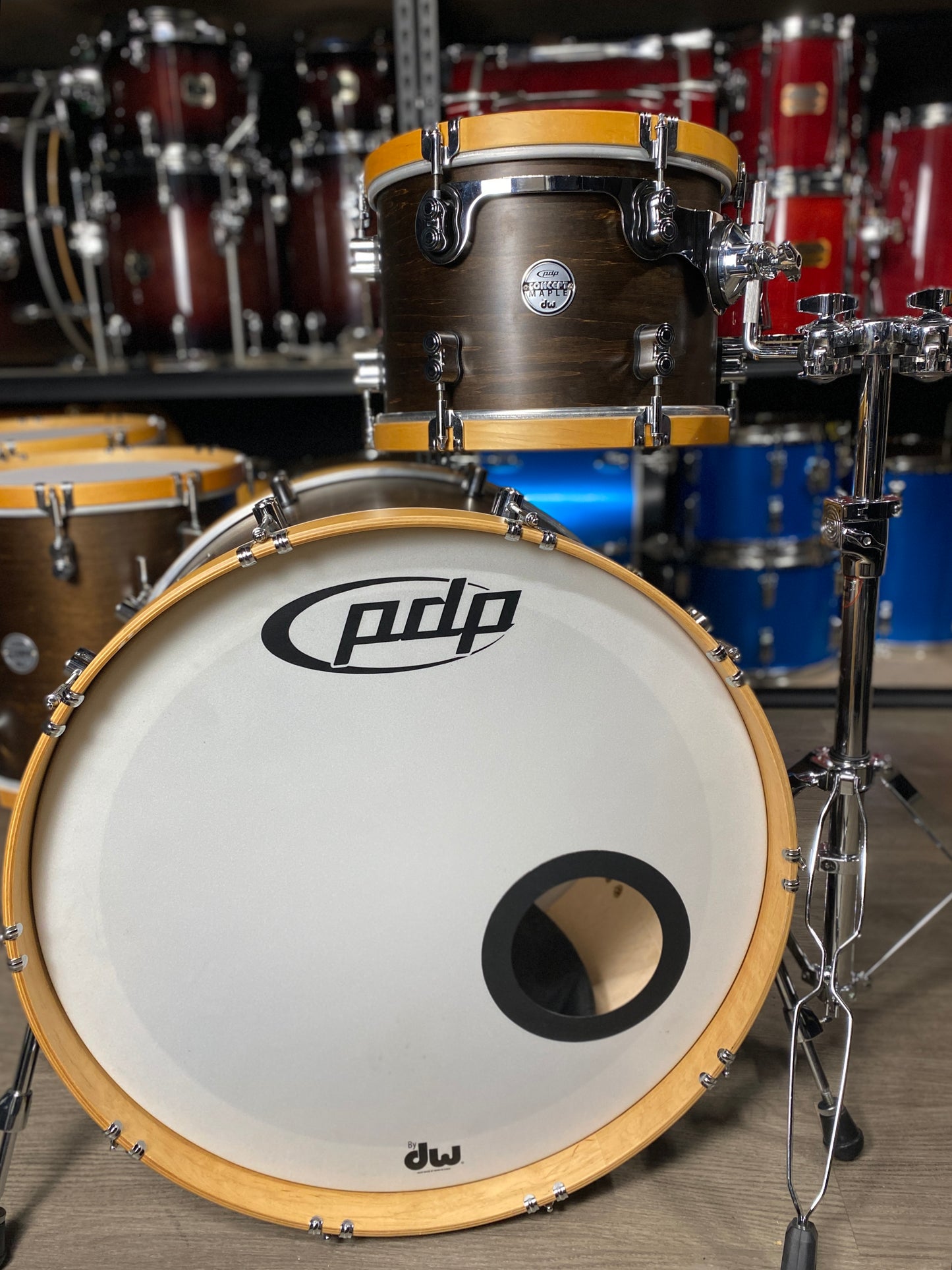 PDP Concept Classic Maple Drum Kit – Walnut / Natural Hoops