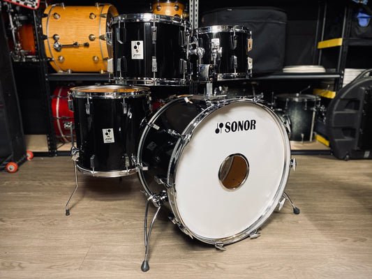 Sonor Phonic Drum Kit – 1980s Black (9-Ply Beechwood Shells)