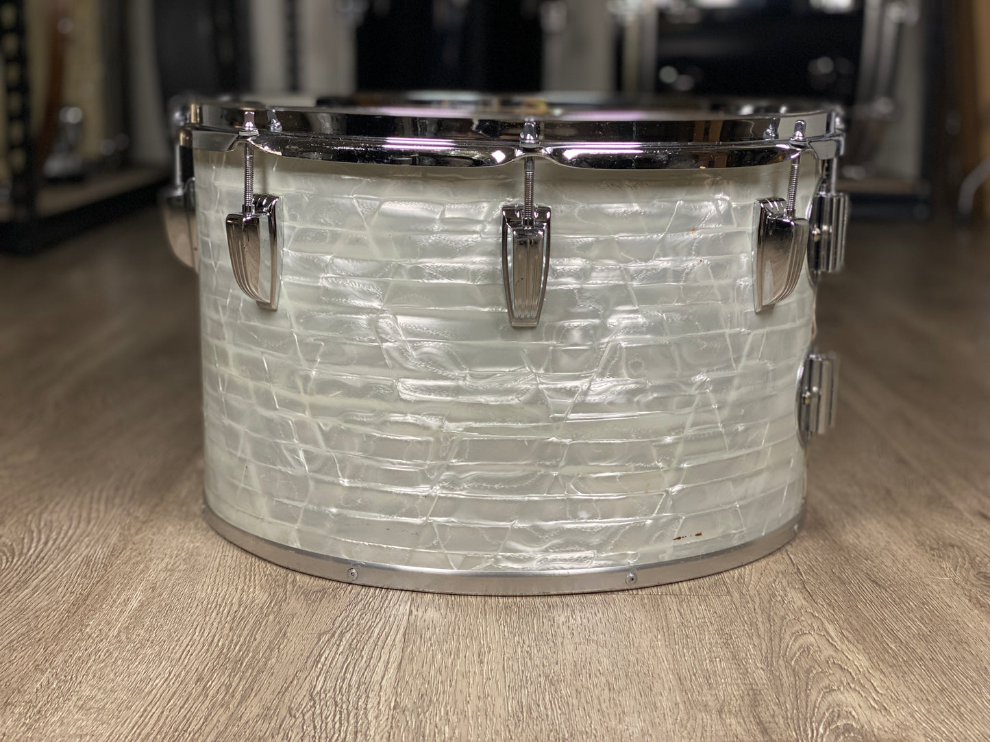 Ludwig 10x16 No. 700 Timp-Tom Drum 1970s White Marine Pearl