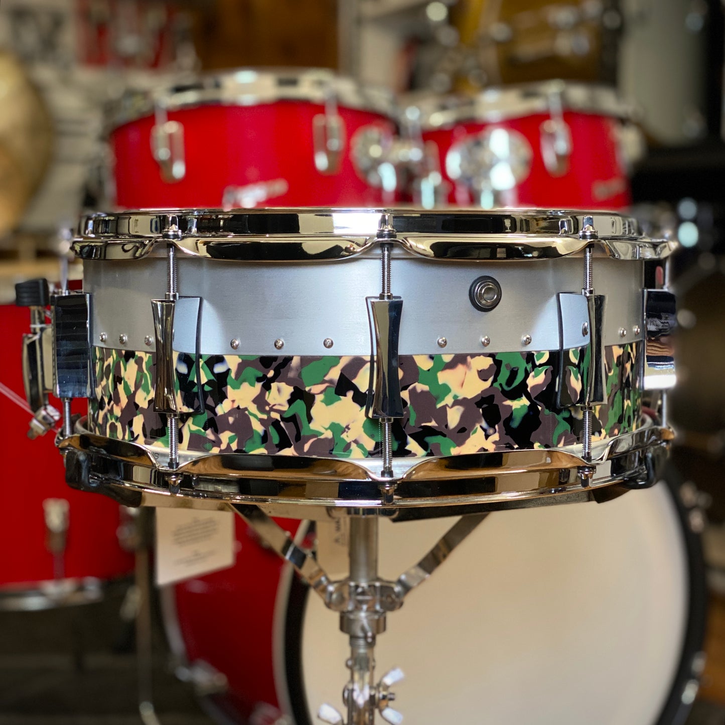 Pork Pie 5.5x14 Aluminum Maple Hybrid
Snare Drum - Camo