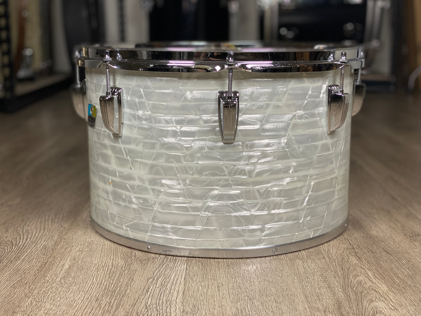 Ludwig 10x16 No. 700 Timp-Tom Drum 1970s White Marine Pearl