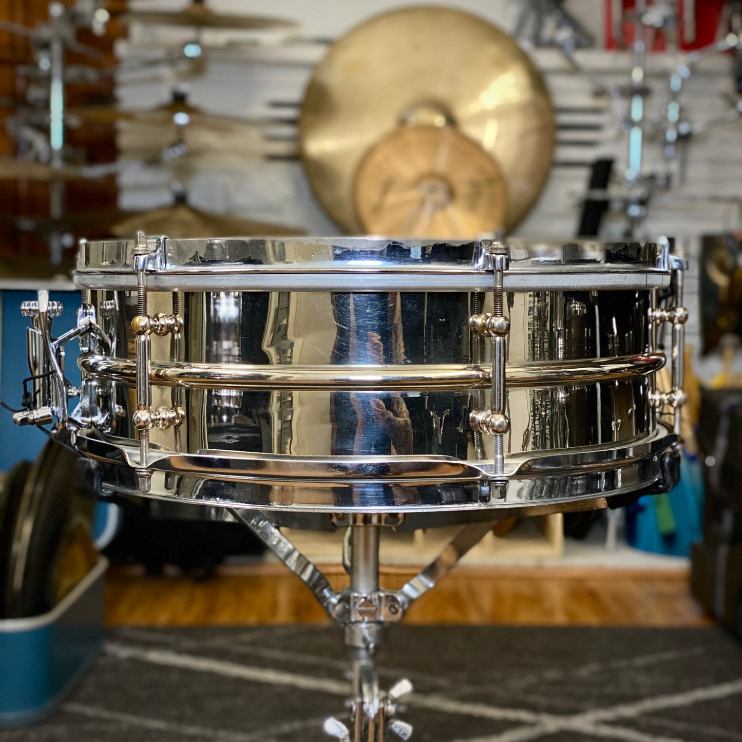 Ludwig 5x14 Universal Snare Drum 2 Piece Nickel Over Brass 1930’s