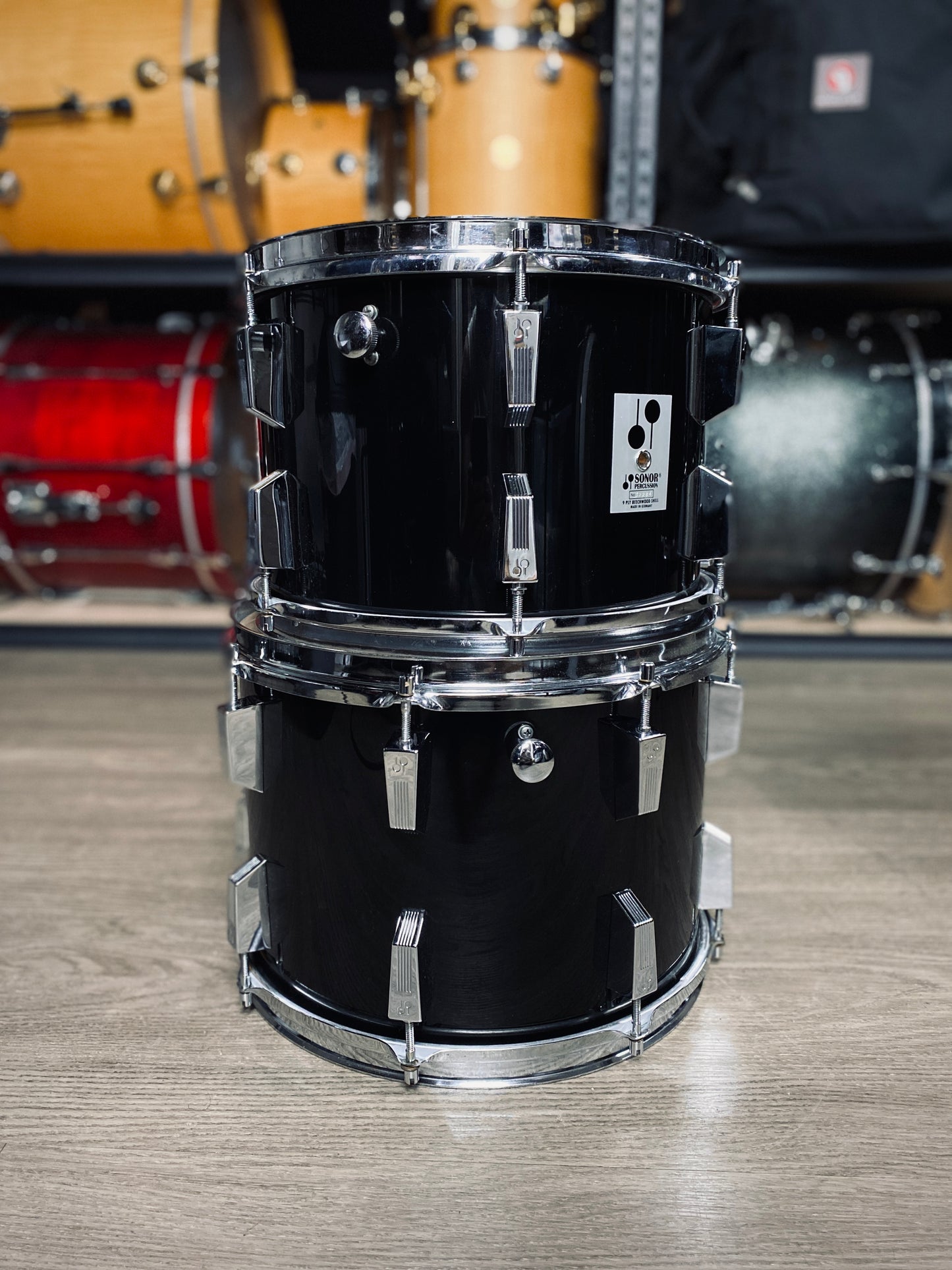 Sonor Phonic Drum Kit – 1980s Black (9-Ply Beechwood Shells)