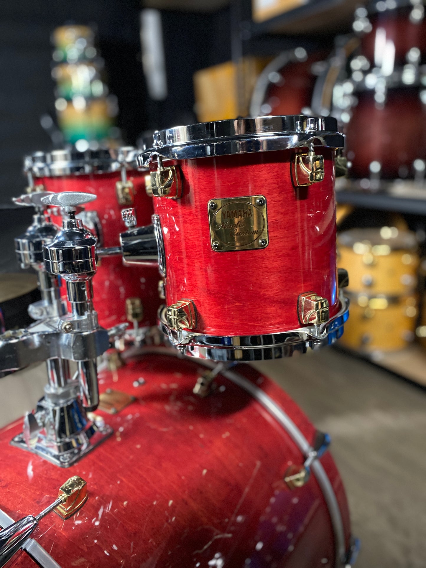 Yamaha Maple Custom Drum Kit – Red Maple Lacquer (1990s)