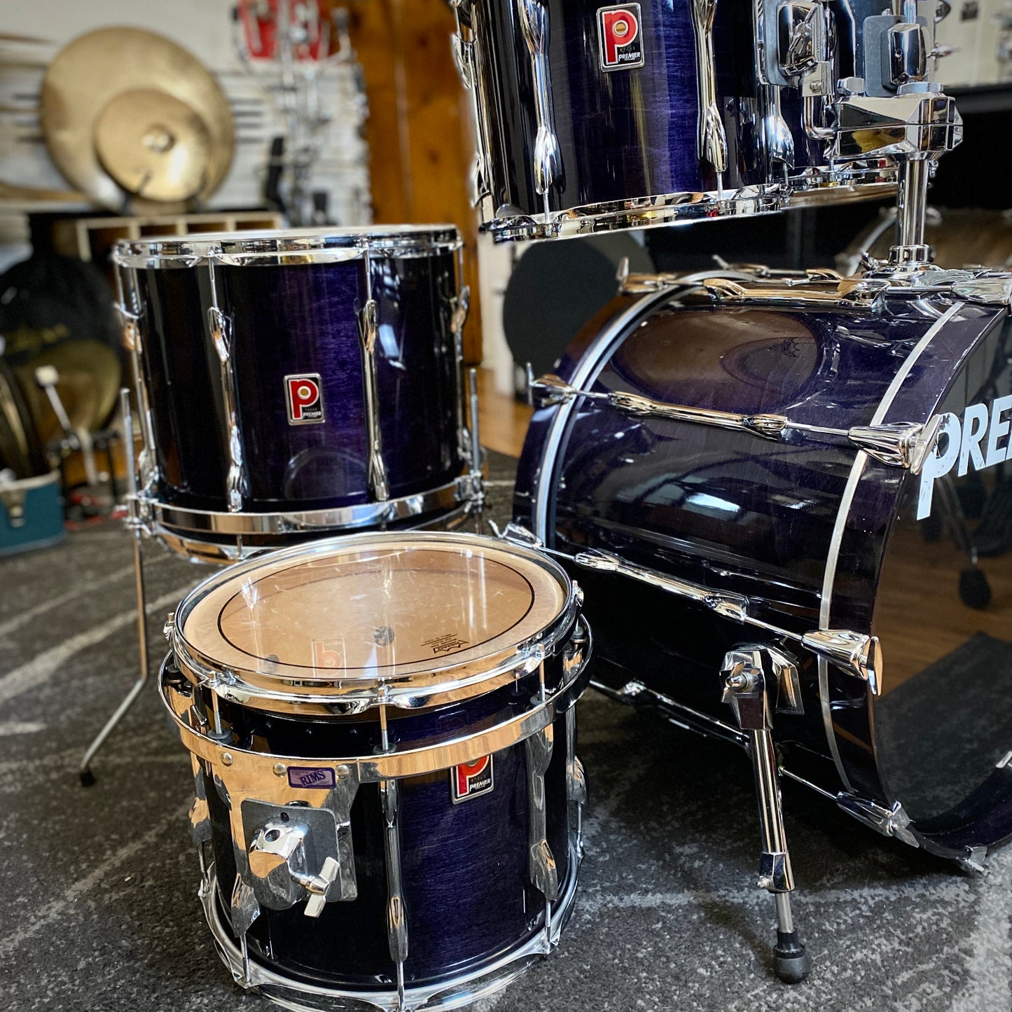 Premier Projector Drum Kit - Black Shadow - 1990s