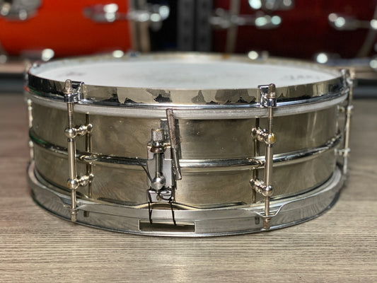 Ludwig 5x14 Universal Snare Drum 2 Piece Nickel Over Brass 1930’s