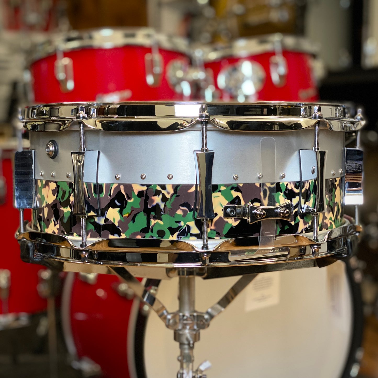 Pork Pie 5.5x14 Aluminum Maple Hybrid
Snare Drum - Camo