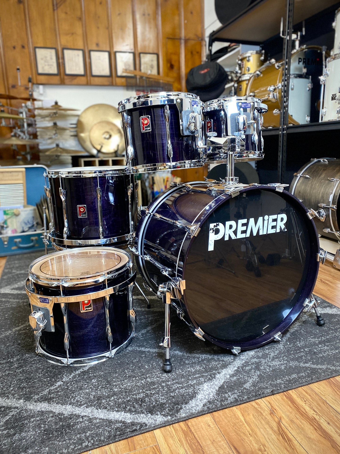 Premier Projector Drum Kit - Black Shadow - 1990s
