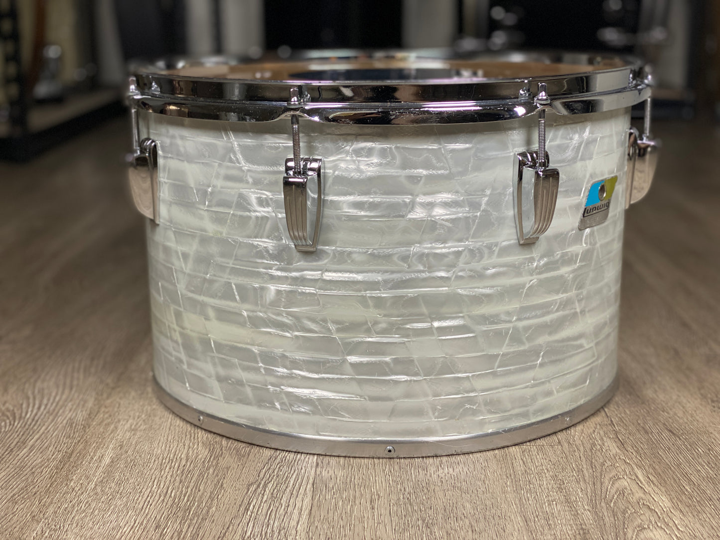 Ludwig 10x16 No. 700 Timp-Tom Drum 1970s White Marine Pearl