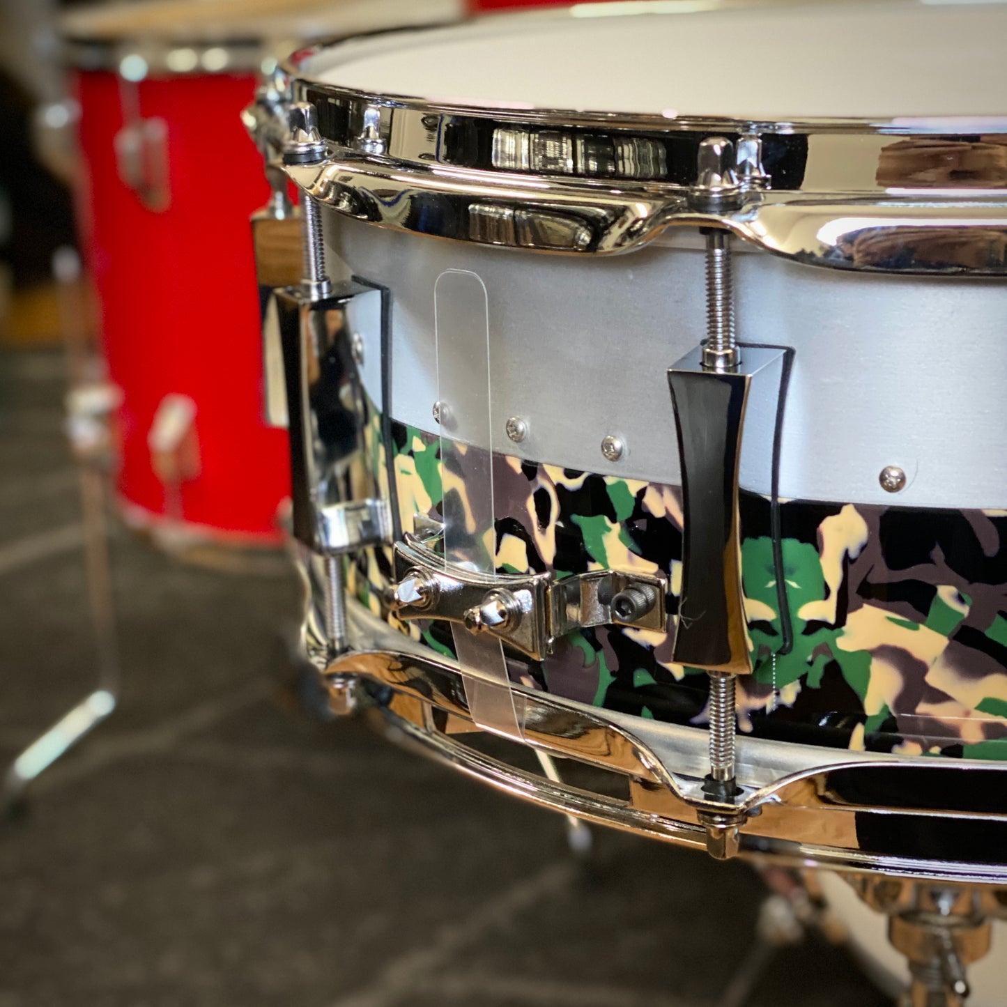 Pork Pie 5.5x14 Aluminum Maple Hybrid
Snare Drum - Camo