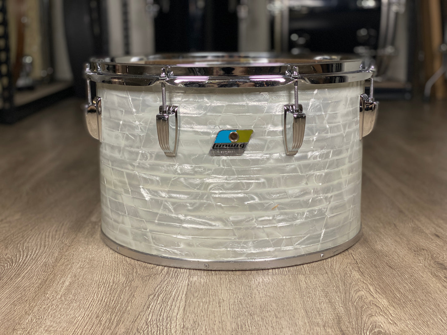 Ludwig 10x16 No. 700 Timp-Tom Drum 1970s White Marine Pearl
