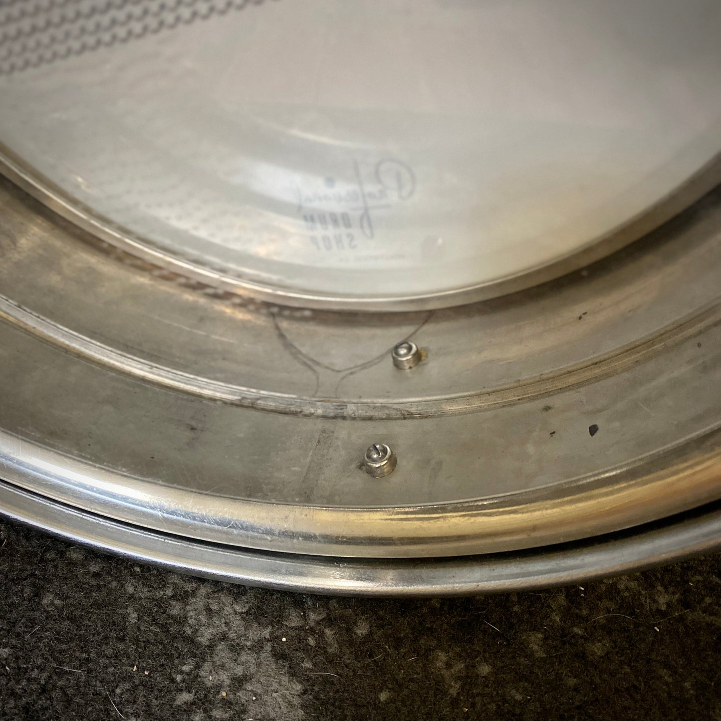 Ludwig 5x14 Universal Snare Drum 2 Piece Nickel Over Brass 1930’s