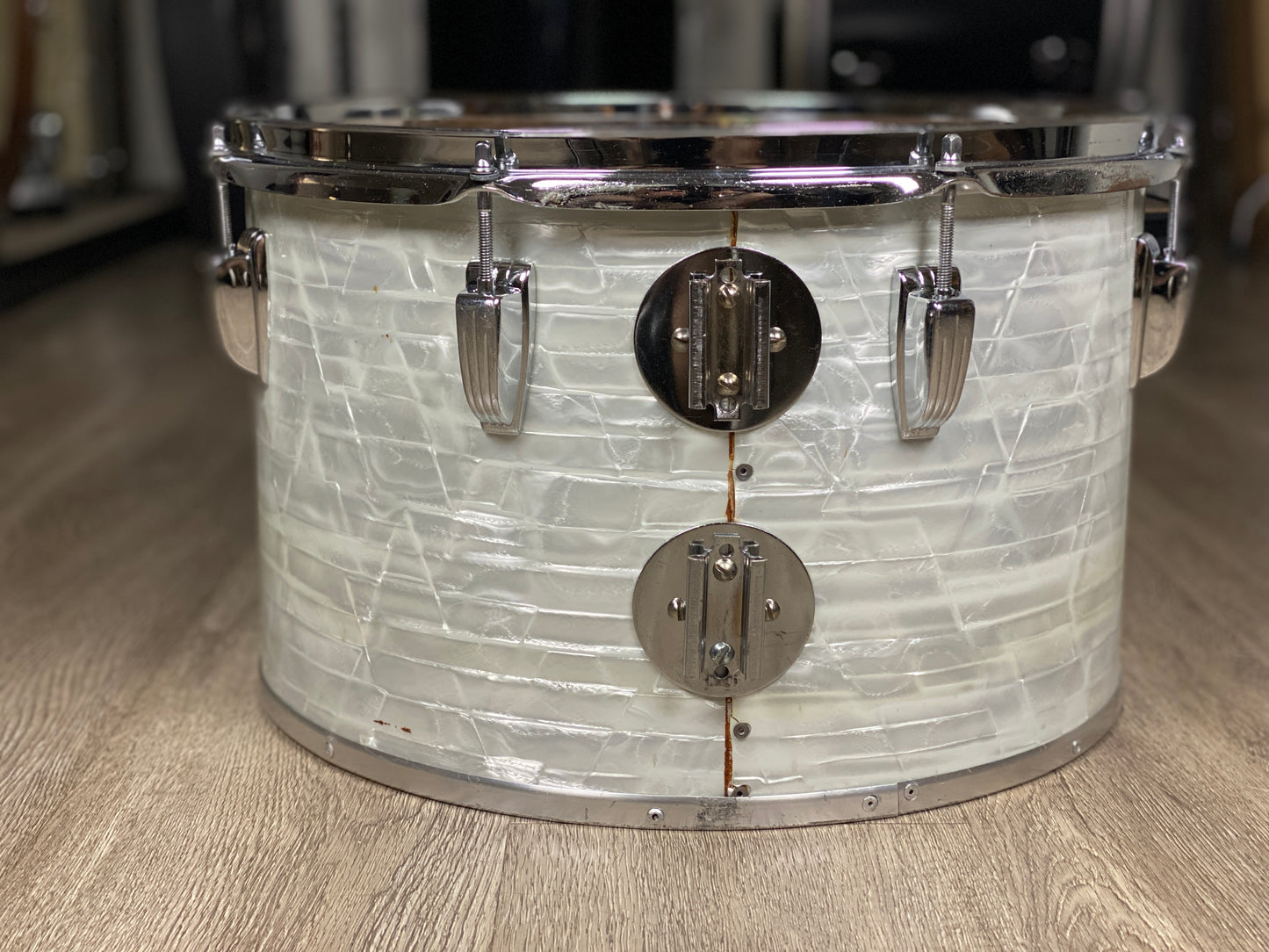 Ludwig 10x16 No. 700 Timp-Tom Drum 1970s White Marine Pearl