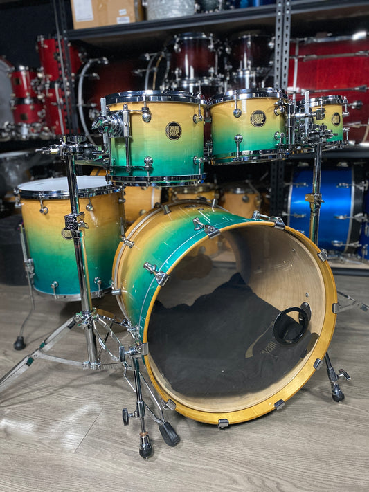 Custom USA Maple Drum Kit – Aqua Fade