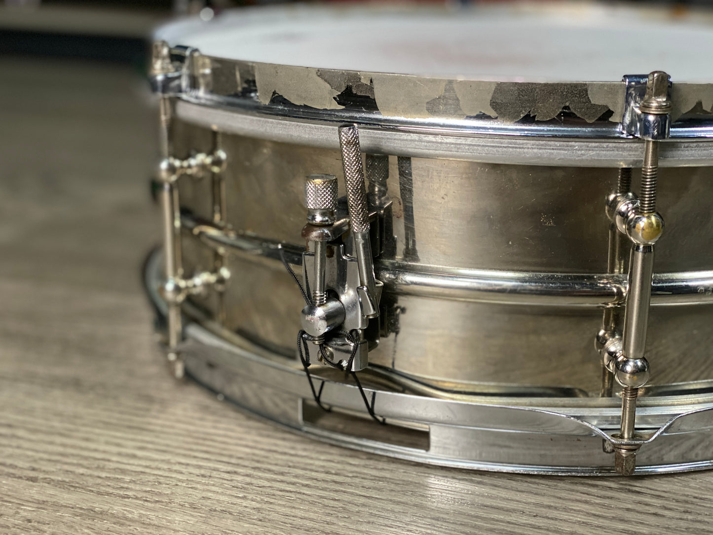 Ludwig 5x14 Universal Snare Drum 2 Piece Nickel Over Brass 1930’s