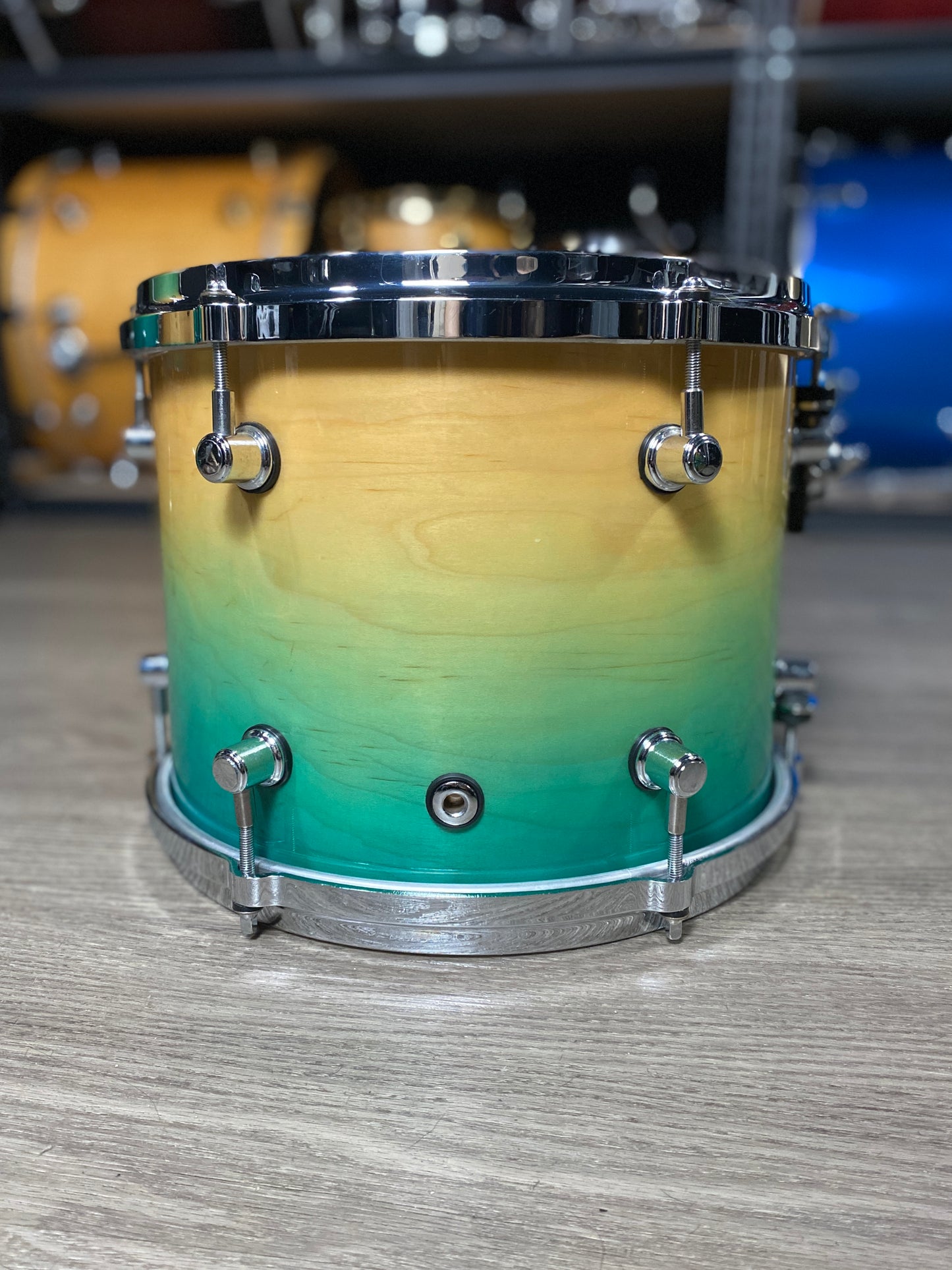 Custom USA Maple Drum Kit – Aqua Fade