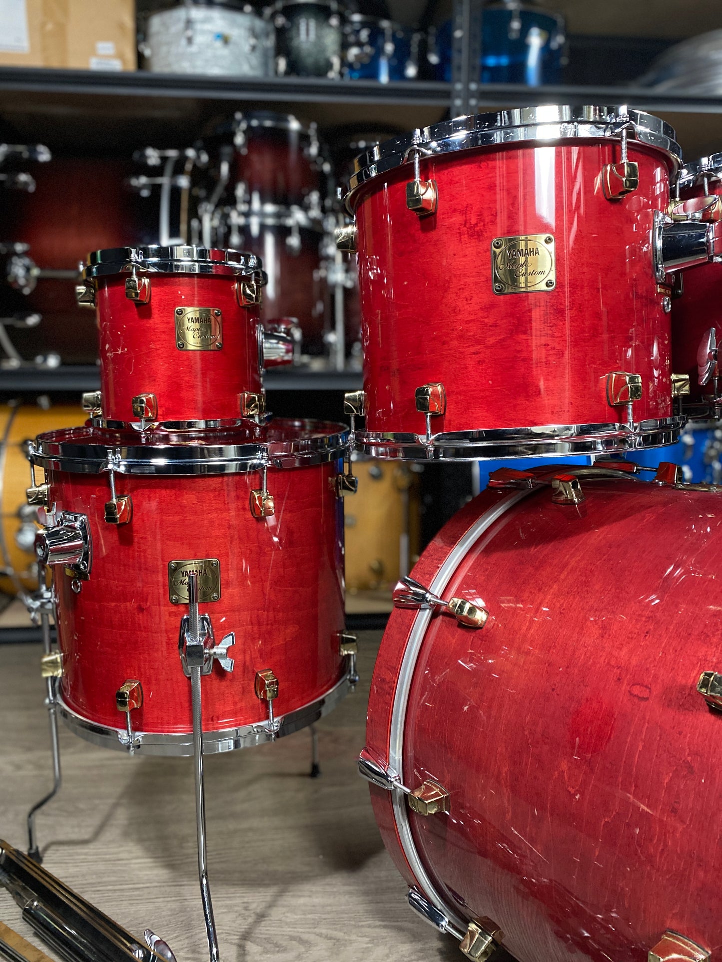 Yamaha Maple Custom Drum Kit – Red Maple Lacquer (1990s)