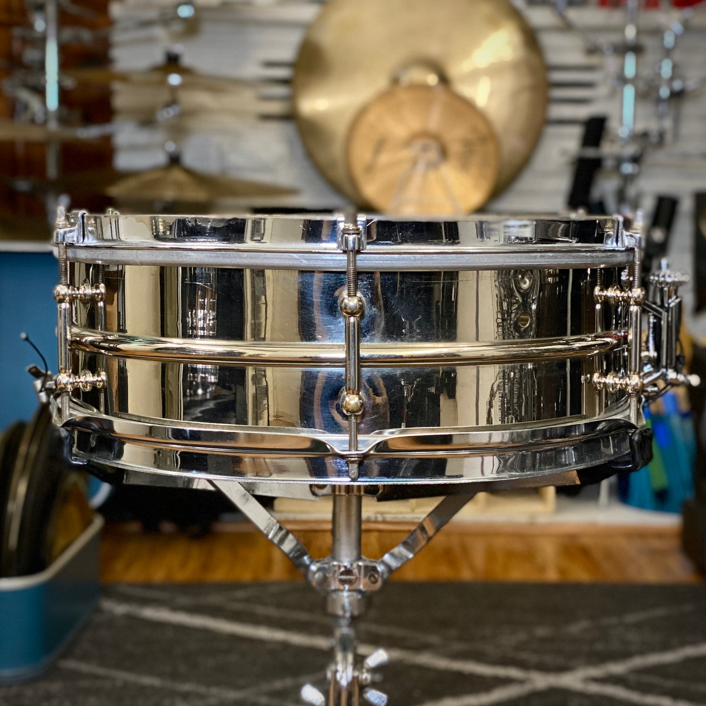 Ludwig 5x14 Universal Snare Drum 2 Piece Nickel Over Brass 1930’s