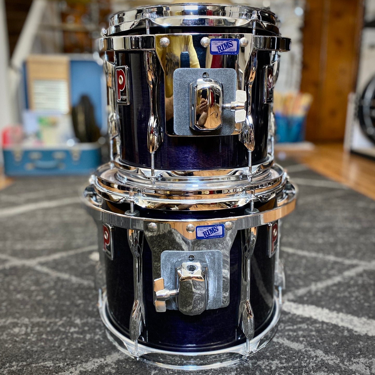 Premier Projector Drum Kit - Black Shadow - 1990s