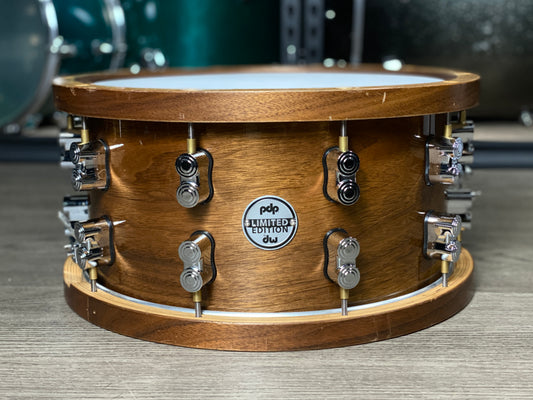 PDP 7.5x14” LTD Edition Maple and Walnut Snare With Walnut Hoops