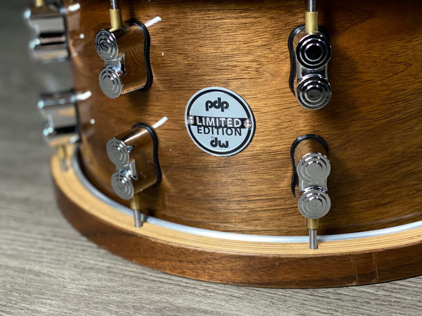 PDP 7.5x14” LTD Edition Maple and Walnut Snare With Walnut Hoops