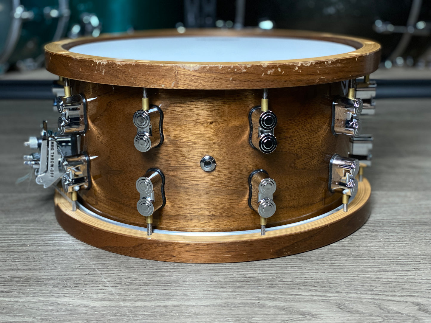 PDP 7.5x14” LTD Edition Maple and Walnut Snare With Walnut Hoops