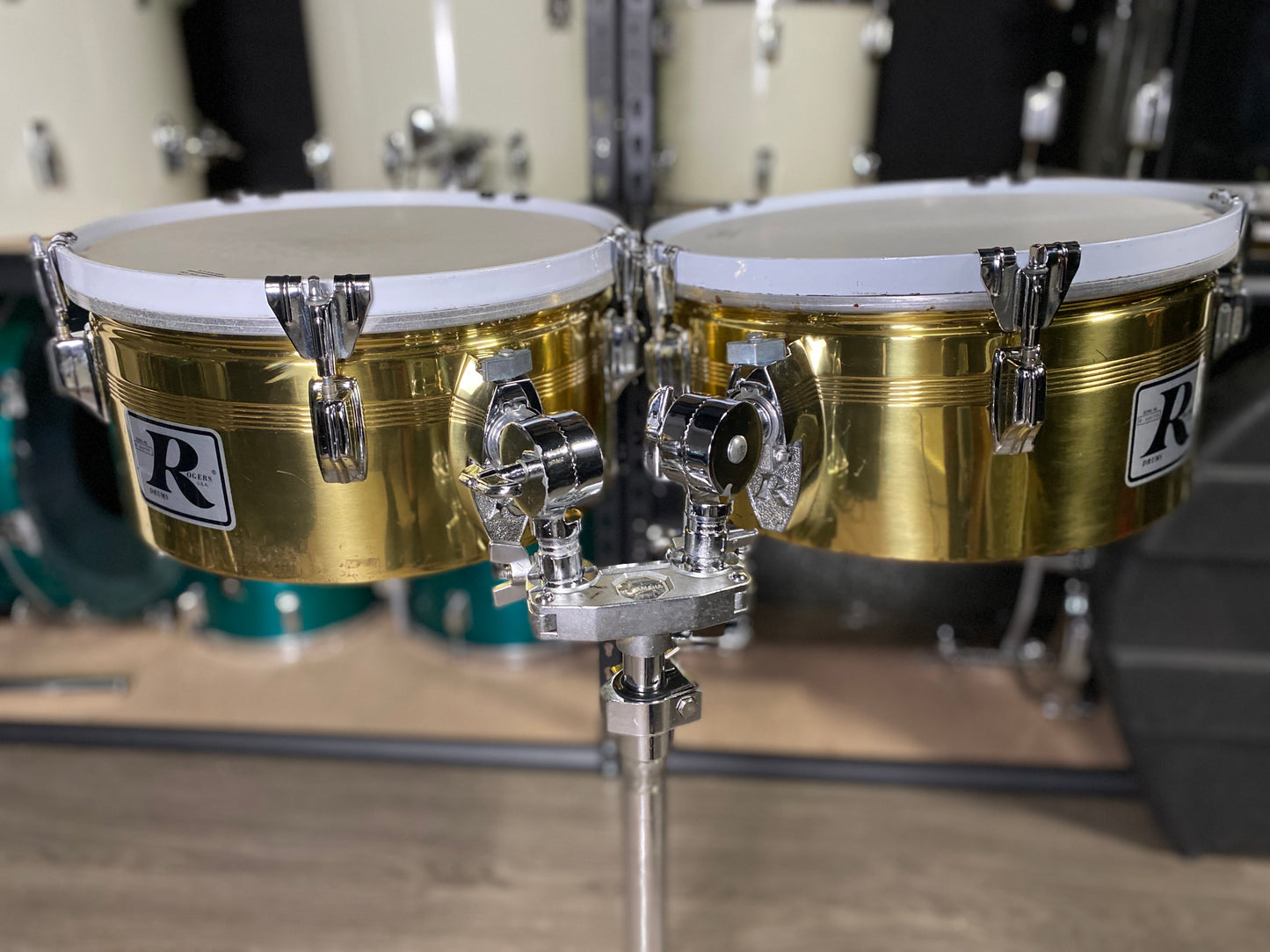 Rogers 13” / 14” Big R Brass Timbale Set – 1980s