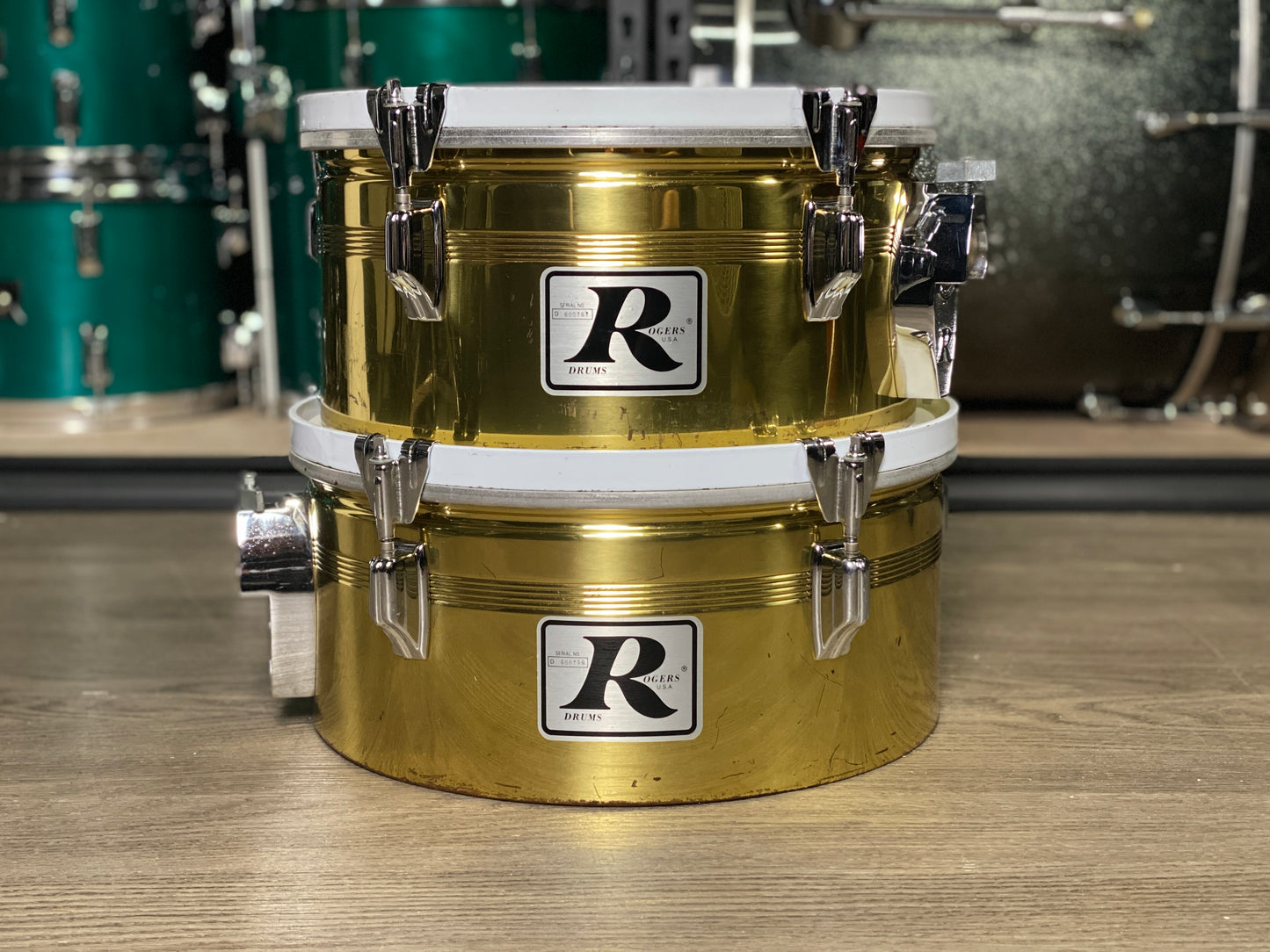 Rogers 13” / 14” Big R Brass Timbale Set – 1980s