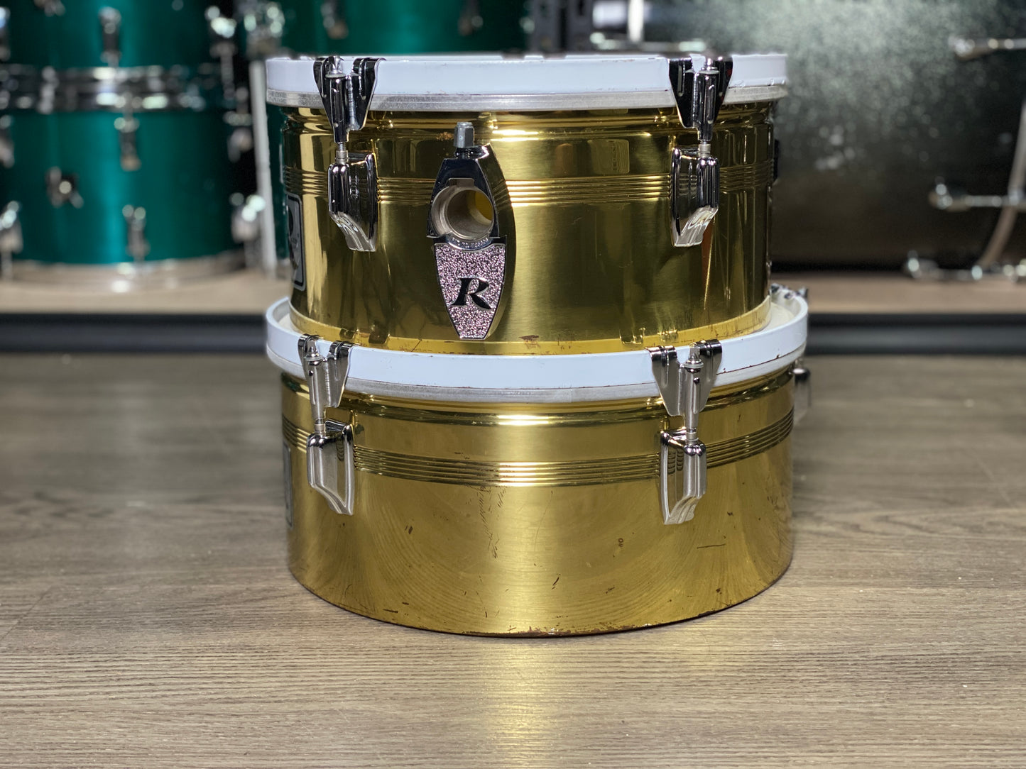Rogers 13” / 14” Big R Brass Timbale Set – 1980s