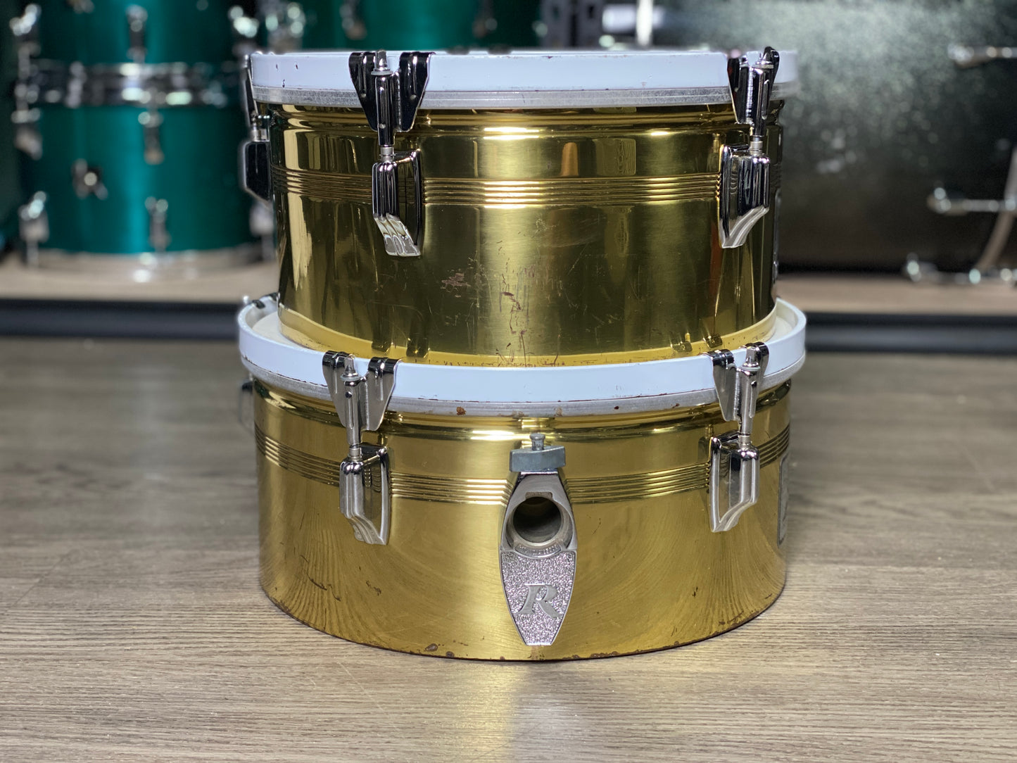 Rogers 13” / 14” Big R Brass Timbale Set – 1980s