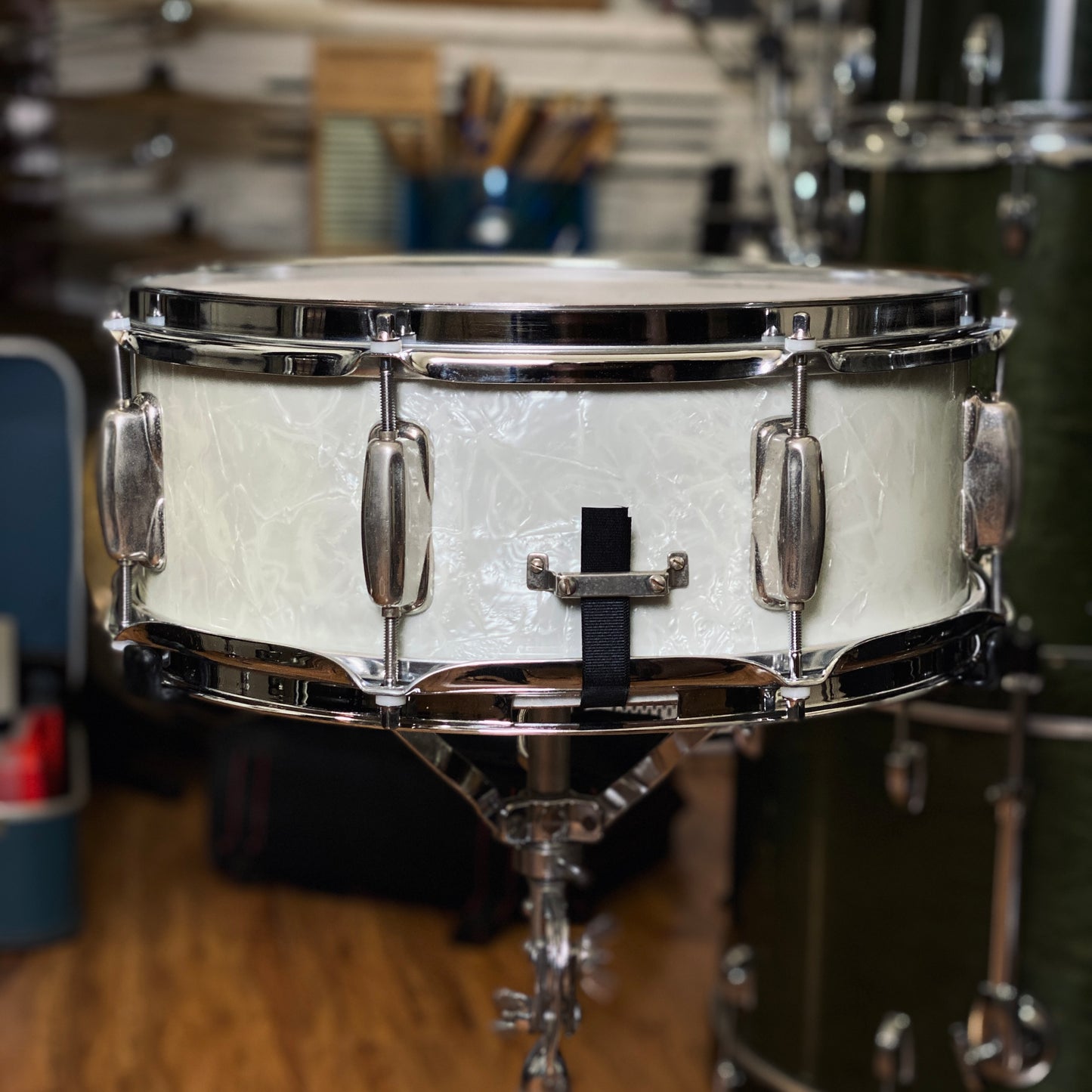 Slingerland 5.5x14 8-Lug Special Student Snare Drum – White Marine Pearl (1956–1959)