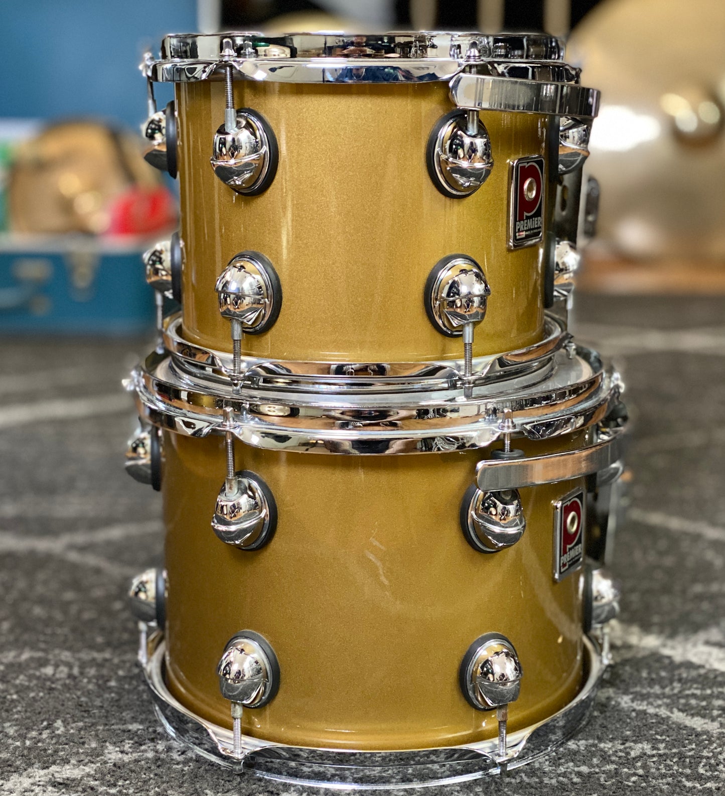Premier Genista 10/12/14/22 Drum Kit Gold Lacquer - 1998