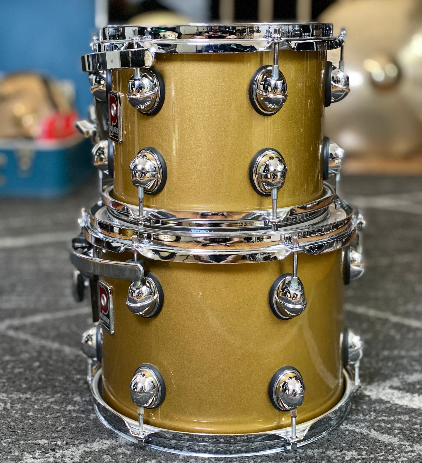 Premier Genista 10/12/14/22 Drum Kit Gold Lacquer - 1998