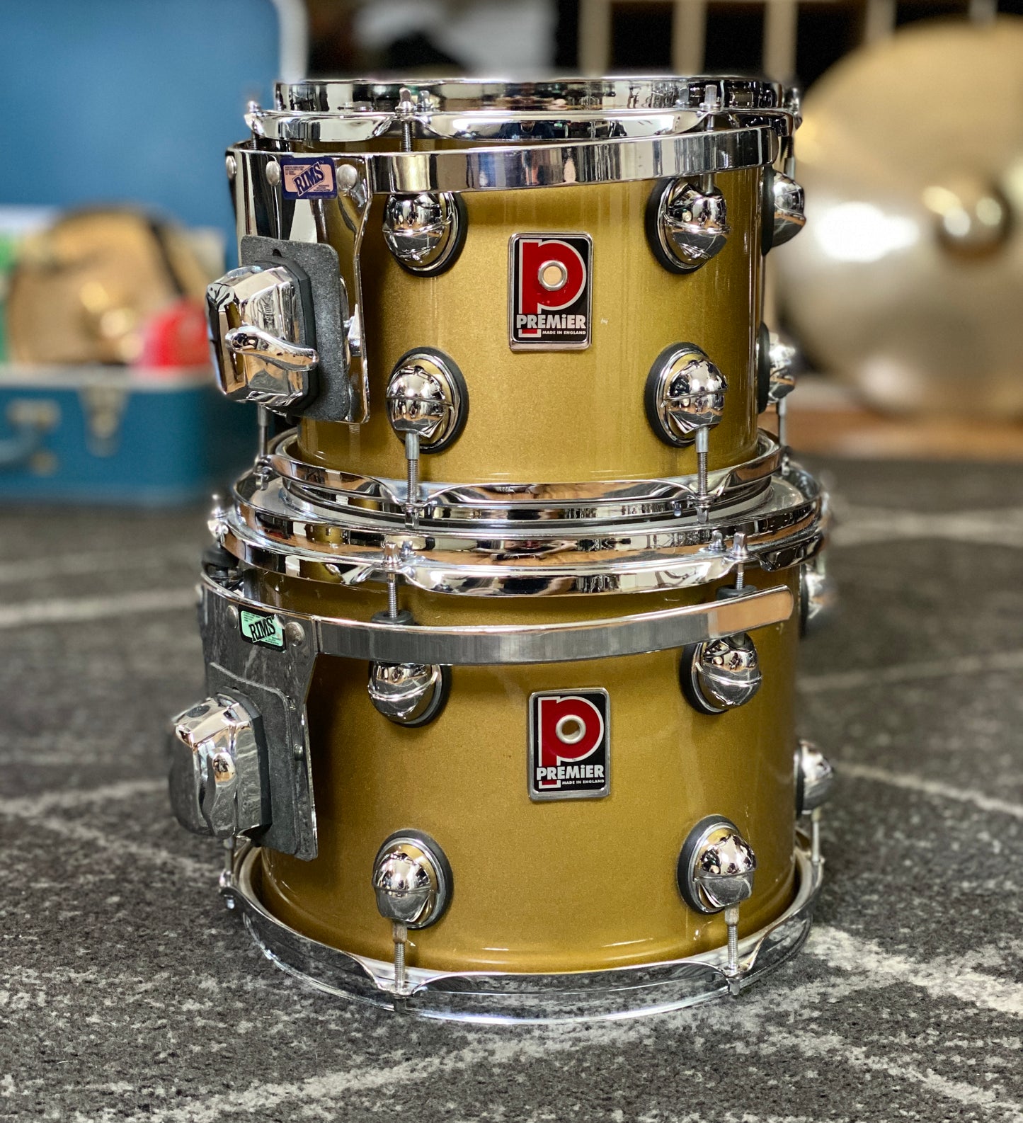 Premier Genista 10/12/14/22 Drum Kit Gold Lacquer - 1998