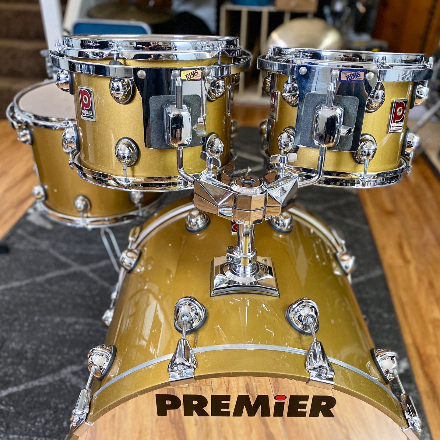 Premier Genista 10/12/14/22 Drum Kit Gold Lacquer - 1998