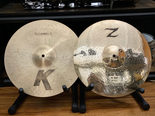 Zildjian 14” K/Z Dyno Beat HI Hat Cymbals (1990s)