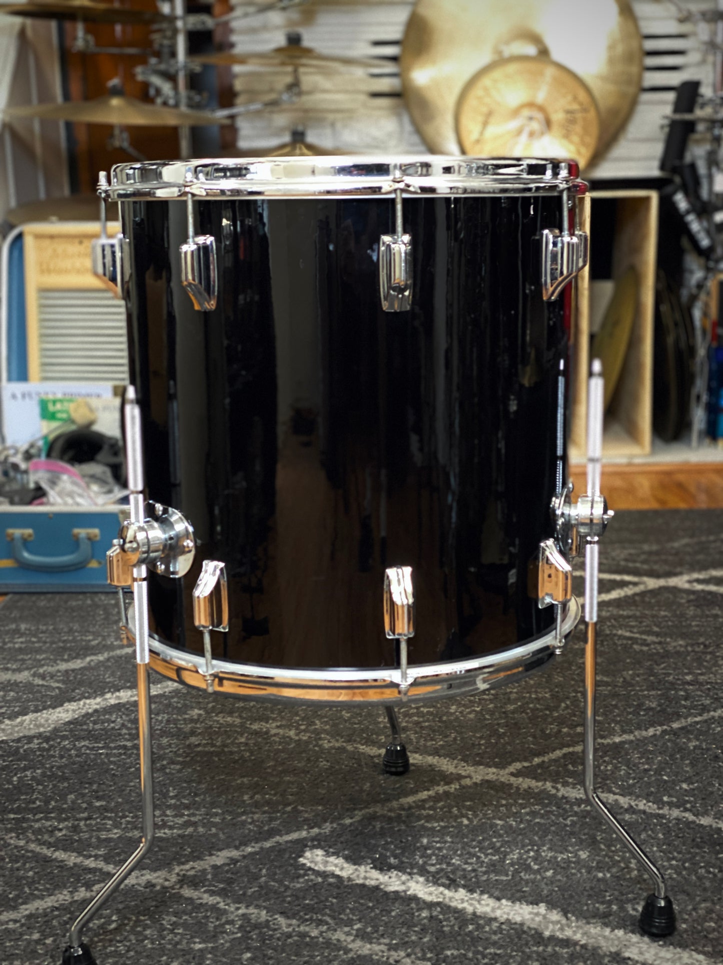 Rogers 16x16 Holiday Floor Tom - Black 1960s